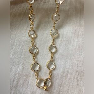 Bezel Set Clear Crystals Vintage‎ Link Necklace
